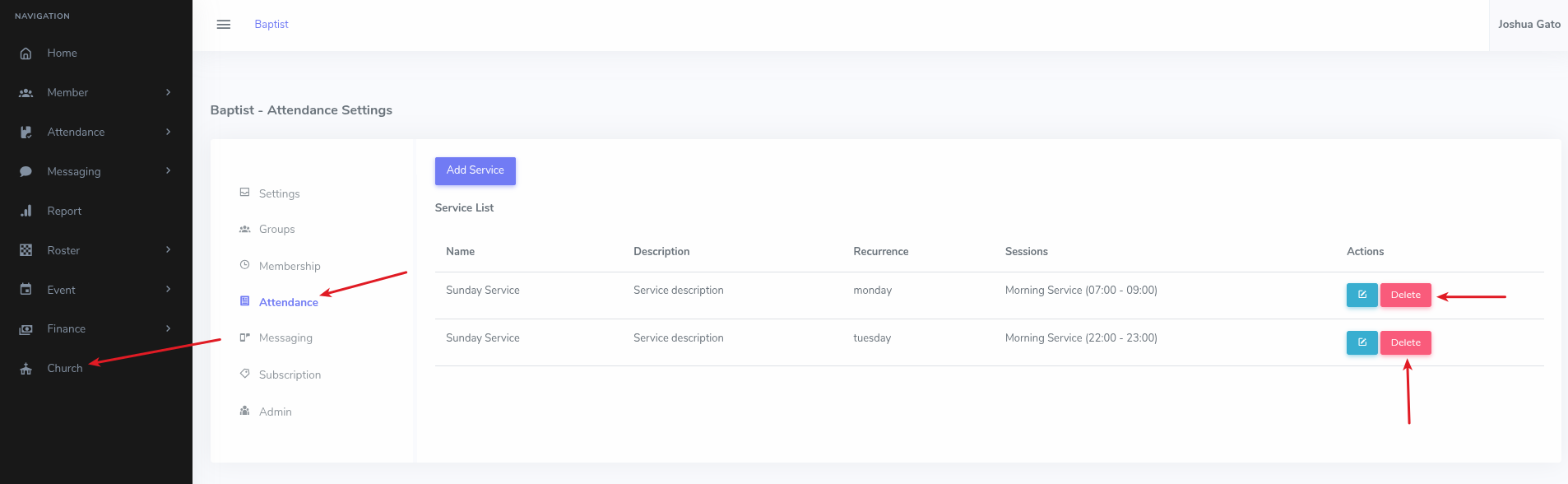 Delete Service Image
