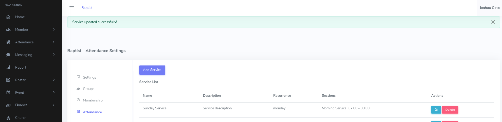 Edit Attendance Success