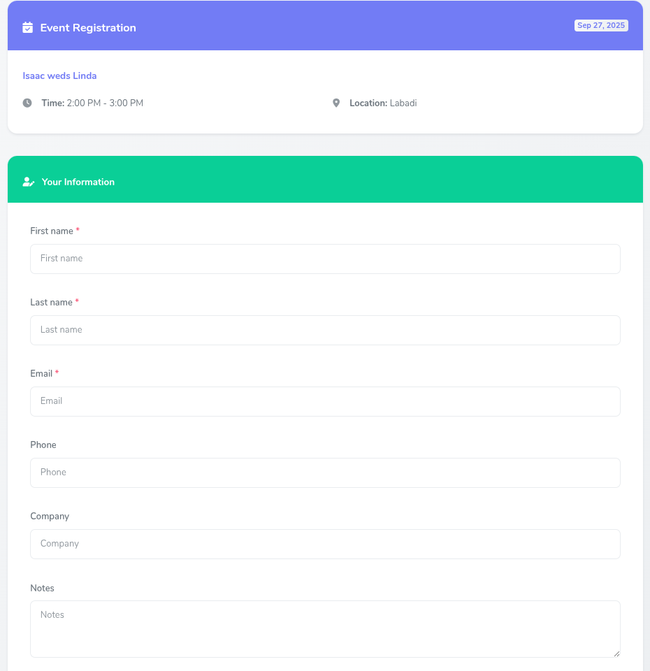 Event Registration Form