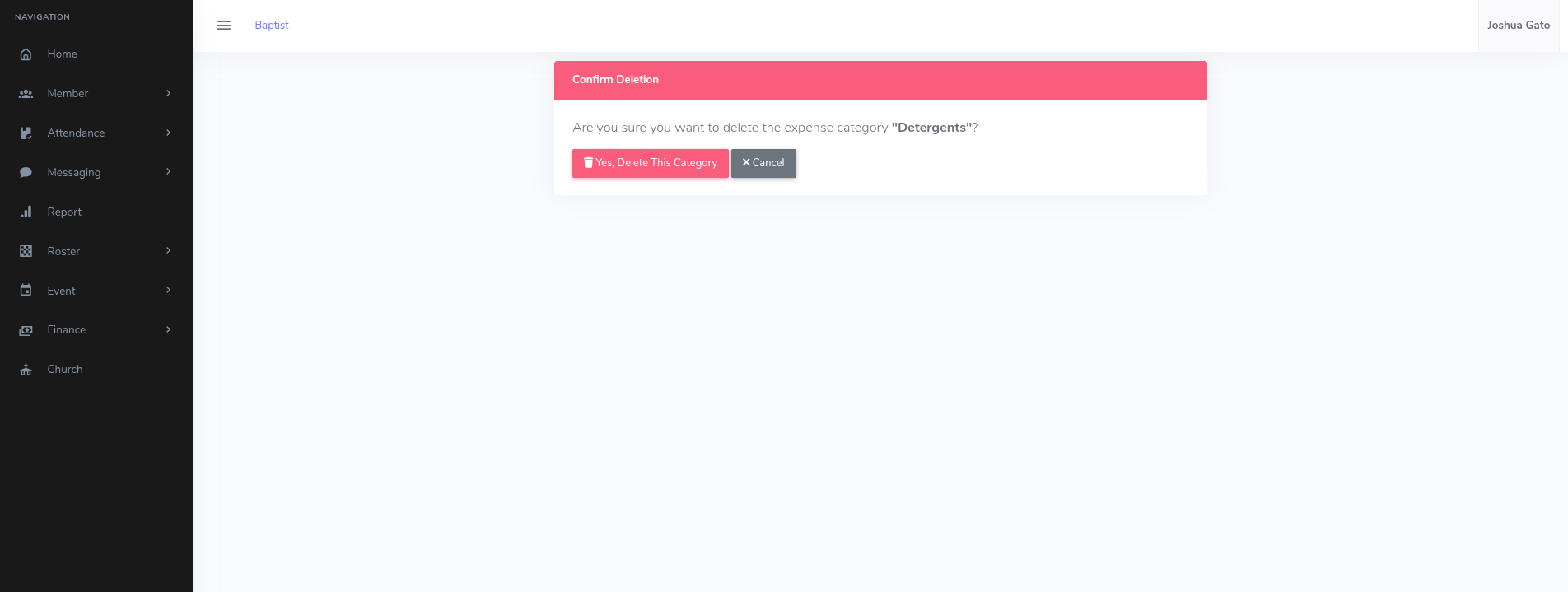 Expense Category Delete Confirmation Image