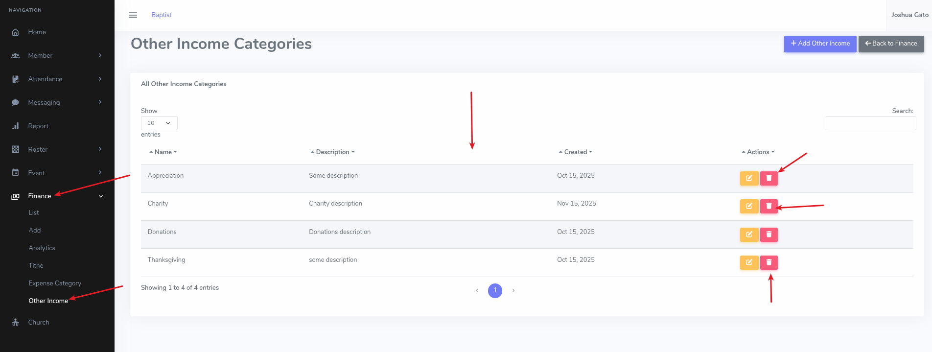 Other Income Category List 2