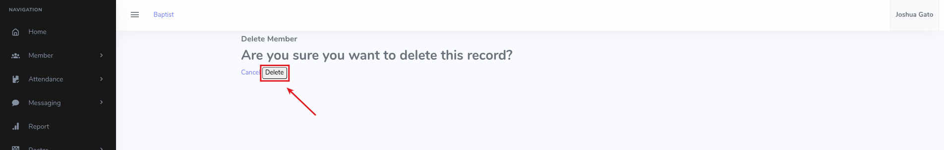 Member Delete Confirmation Image