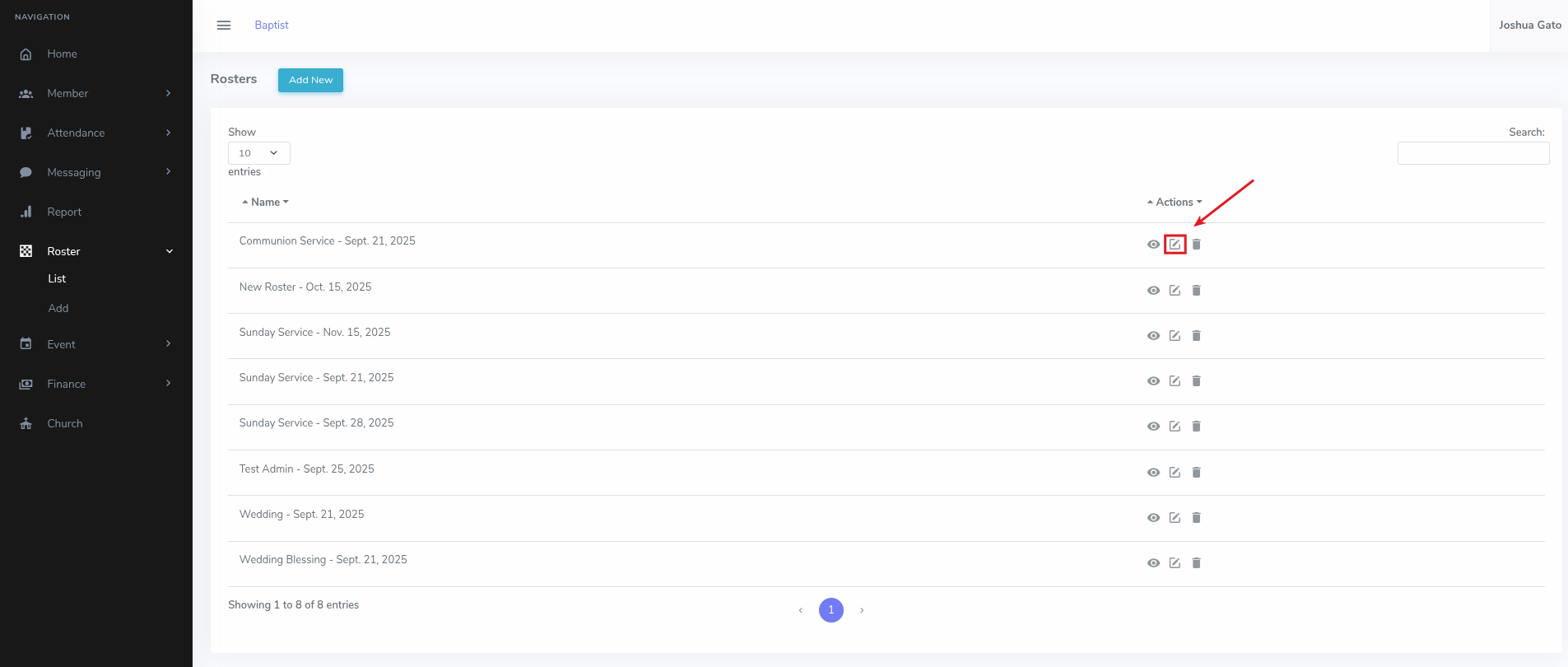Update Roster Details