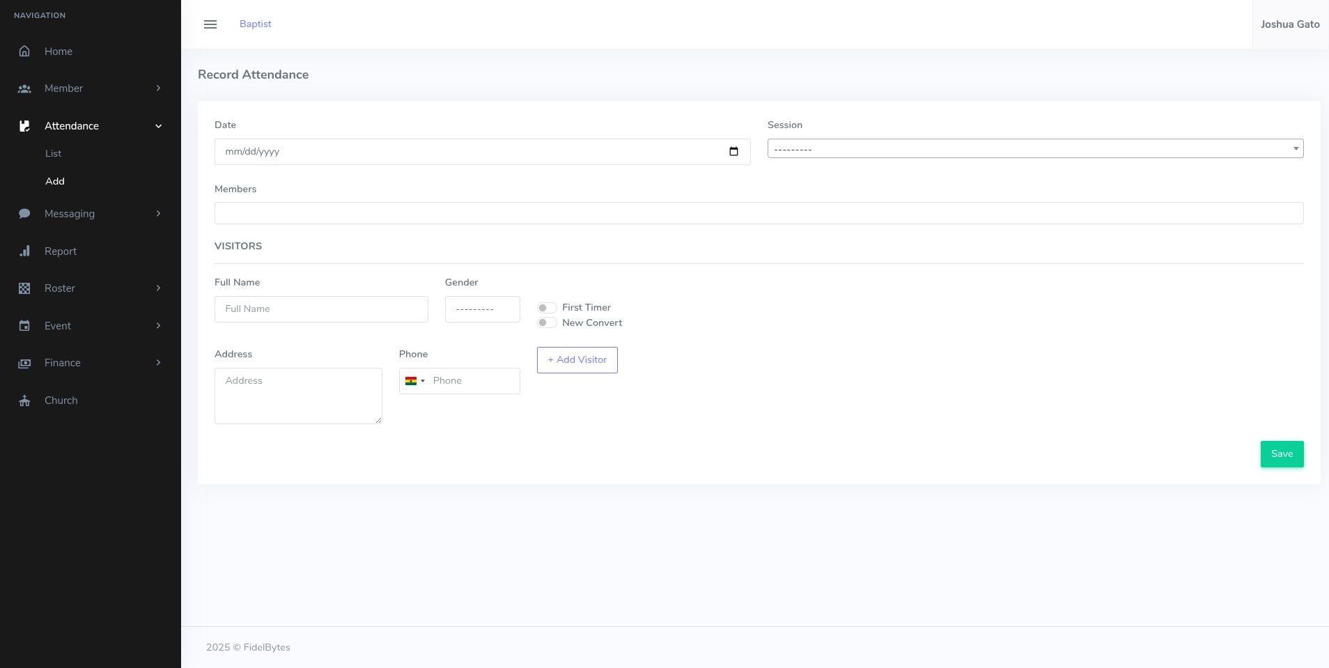 Manage Church Members